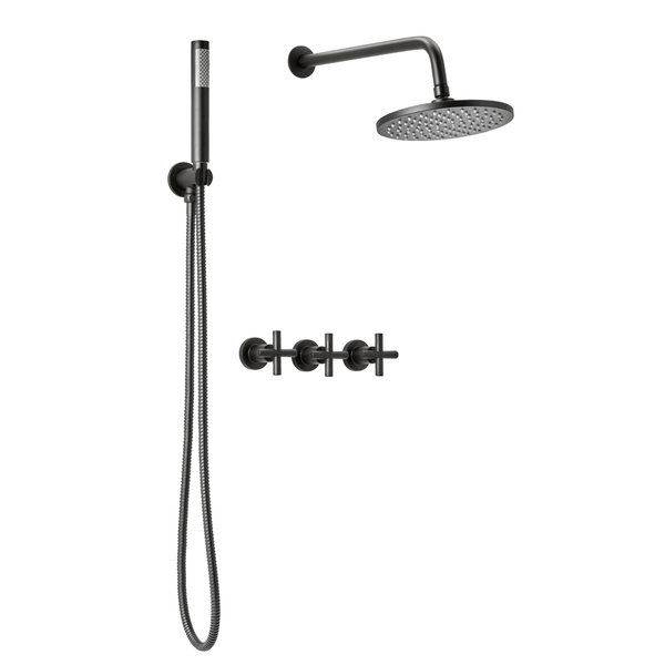 Grifería de ducha Peirano black velvet con duchador