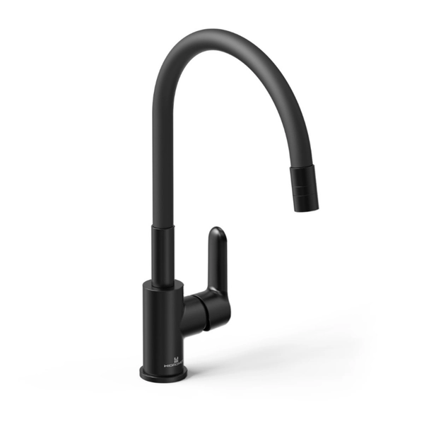 Griferia de cocina monocomando Hidromet Pro flexible Black 1127NEGR