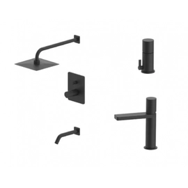 Combo Grifería Piazza Lounge Monocomando Negro
