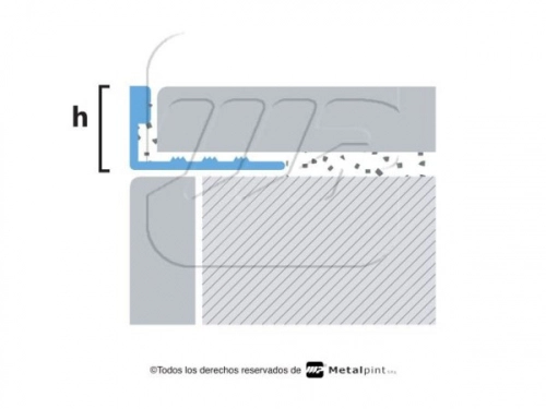 Perfil Moldumet 'L' Acero Inox 8mm Esmeril C3E
