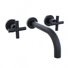 Griferia de lavatorio Hidromet Sun pared cruz black 4580