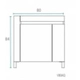 Mueble Schneider Aqua 80 Bco text V80AQTXB sin mesada