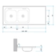 Mesada con respaldo Johnson 140x61cm con bacha doble CC37 lado izquierdo 1 AG