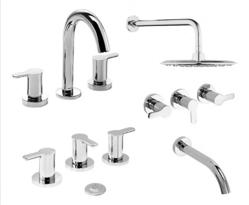 Combo Griferías Piazza Logos Baño Lavatorio Bidet Ducha