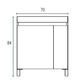 Vanitory Schneider 70cm aqua sin mesada blanco texturado