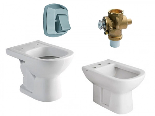 Combo Sanitarios Ferrum+ Fv valvula 368.01 y tecla 368.02