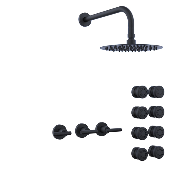 Griferia de ducha Hidromet 2V c/escocesa Sun lever black 04567NEGR