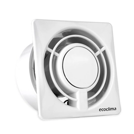 Extractor para baño cuadrado mediano 15° blanco ECOCLIMA 521