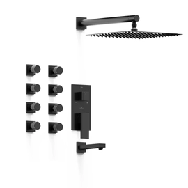 Griferia ducha 3 vias c/escocesa Hidromet Intrepid black 9740NEGR