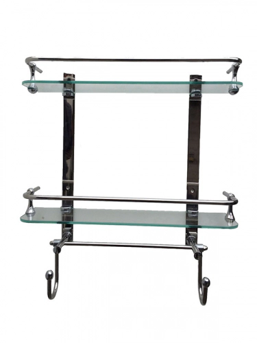 Accesorio Repisa Perchero Doble Cristal Niquel Cromo Kurymar