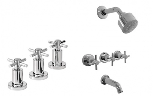 Griferia Baño Completa Crown Peirano Bidet Ducha c/tr