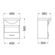 Mueble vanitory Ferrum 48cm venecia sin bacha X4VQ B4