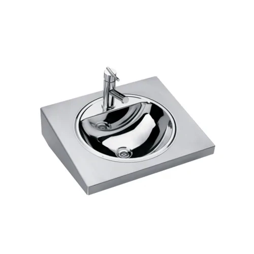 Bacha Baño con mesada Ferrum Acero Inox 1 Ag 50x45