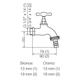 Grifería de lavadero FV 19 mm jardin para manguera 0436-19-B