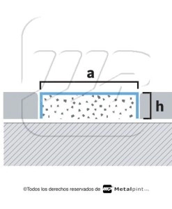 Listel Moldumet 'U' Acero Inox 20x10 Bco CU20X10B
