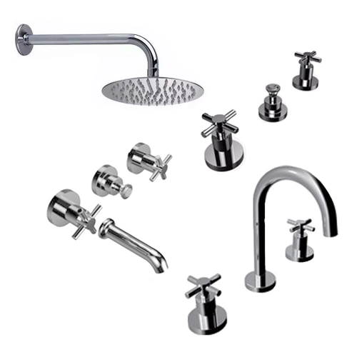 Griferia Juego de ducha Triumph Hidromet C/Duchon Redondo Cruz