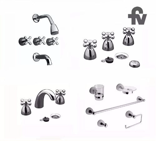 Griferia baño completa Fv Combo Margot Completo Kit 5 Piezas