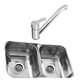 Bacha cocina doble Johnson CC28+ Griferia Monocomando