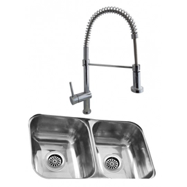 Bacha cocina doble Johnson CC28B + Monocomando Cuina Peirano
