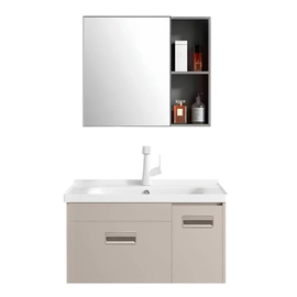 Vanitory Uhome con bacha y espejo gris claro HC-019-80