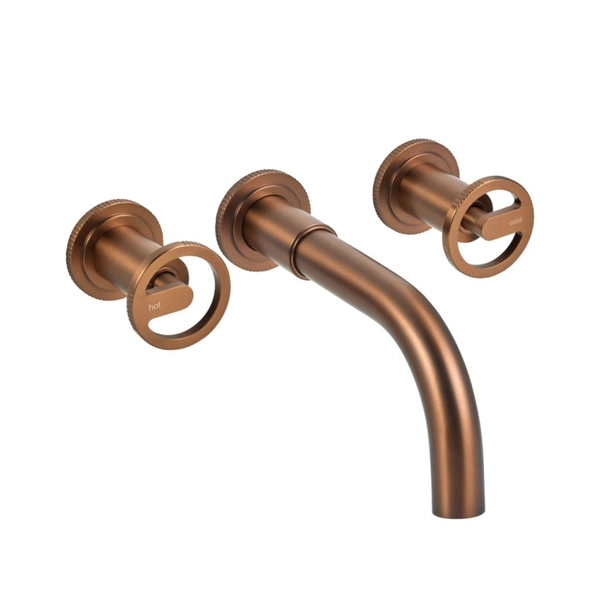 Griferia lavatorio de pared Peirano Pulse Dark gold 62-175DG