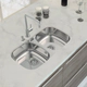 Bacha de cocina Tramontina 72x34x14cm Isisi 2C 34BL pulido 94061400