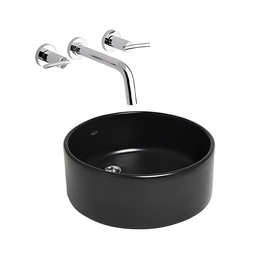 Bacha cilíndrica chica Ferrum Tori negro satinado L244N-NS//TOR-BH-007-NS