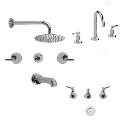 Combo grifería baño completa Hidromet Triumph Lever