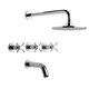 Griferia baño completa Fv Temple Lavatorio Ducha Bidet