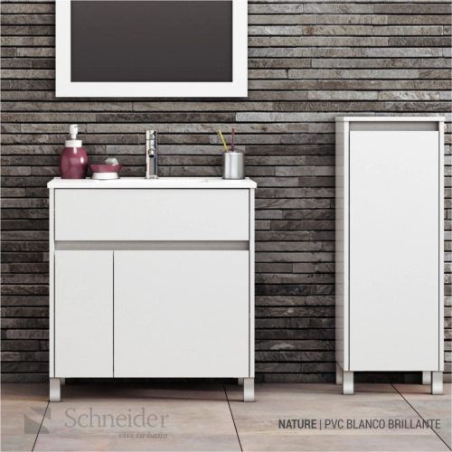 Mueble Schneider Nature 60 PVC bco bte V60NAPB sin mesada