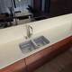Bacha de cocina Tramontina 77x45x15cm Isis 2C 34BL satinado 94030102