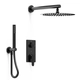 Griferia ducha 2V c/duchador monocomando Hidromet Space Black 9612NEG