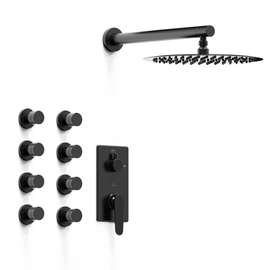 Griferia ducha 2V c/escocesa monocomando Hidromet Space Black 9613NEG