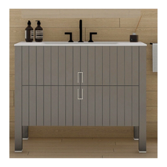 Vanitory Campi Deck 100 blanco c/mesada 3 agujeros DE100CL3