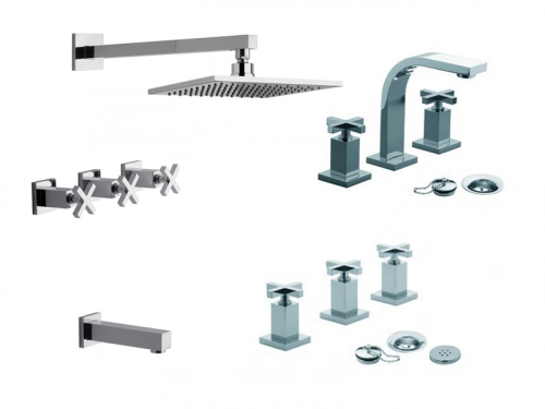 Griferia Baño Fv Dominic Lavatorio Bidet Ducha&