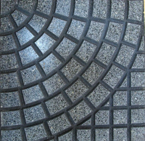 Baldoson Lanik 40x40 Adoquinado circular negro/negro 8301