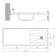 Mesada Johnson 160x61 con bacha simple lado derecho 1AG Z52
