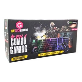 COMBO GAMER 4 EN 1 AURICULAR + MOUSE + TECLADO + PAD - HBL 402