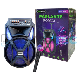PARLANTE PORTATIL RGB 12" CON MICROFONO KARAOKE - HBL 2512