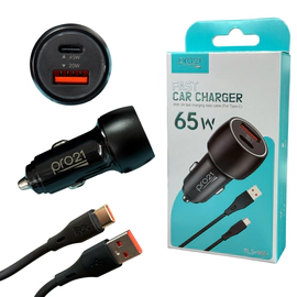 CARGADOR AUTO A-C + CABLE TIPO C PRO 21 65W