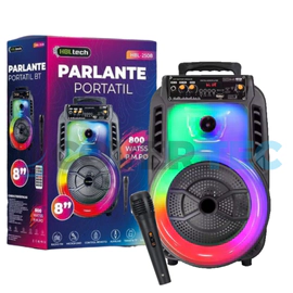 PARLANTE PORTATIL 8" RGB CON MICROFONO KARAOKE - HBL 2508