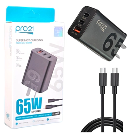 CARGADOR PRO 21 TURBO PD 65W USB+C + CABLE C A C