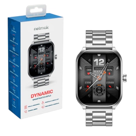 RELOJ SMARTWACTCH NETMAK CURVO DYNAMIC 2 MALLAS - PLATA