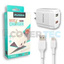 CABEZAL DK45 4,2AMP 2 USB + CABLE EXTRAIBLE TIPO C