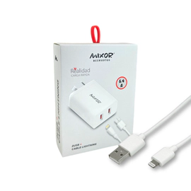 CARGADOR MIXOR REALIDAD 6.4 AMP + CABLE LIGHTNING IPHONE
