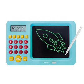 PIZARRA MAGICA NETMAK CON JUEGOS MATEMATICOS - AZUL / ROSA