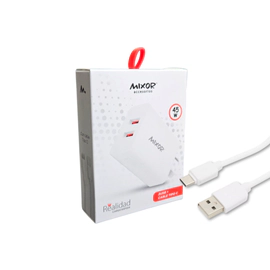 CARGADOR REALIDAD 45W CABEZAL 2 USB + CABLE EXTRAIBLE TIPO C