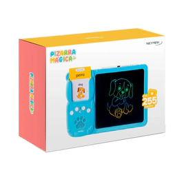 PIZARRA MAGICA NETMAK CON TARJETAS DIDACTICAS - AZUL / ROSA