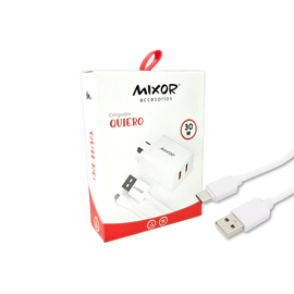 CARGADOR MIXOR QUIERO 2 USB 30W + CABLE TIPO C