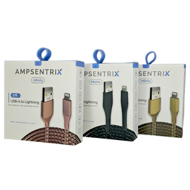CABLE AMPSENTRIX USB A LIGHTNING - 1 METRO
